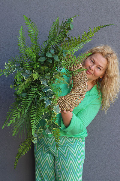 Paprocie 2, asymetryczny zielony wianek