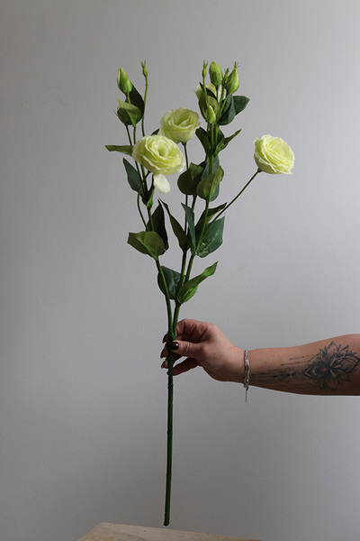 Eustoma Green, gałązka sztucznej eustomy, 1szt. dł.75cm