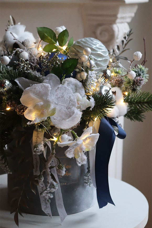 Glamour Winter Blue, flowerbox świąteczny