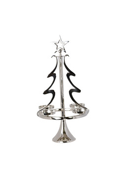 Xmas Glamour, świąteczny świecznik adwentowy, srebrny, wys.75cm