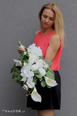 Biellana, bukiet nagrobny do położenia, dł.60cm  