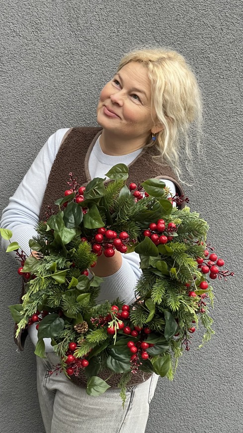 Naturalmente, świąteczny wianek na drzwi