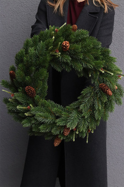 Zieleń Lasu, zielony wianek świąteczny, śr.50cm 