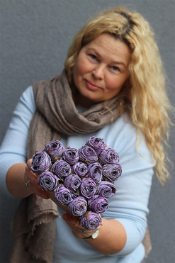 Heartino Violet, kompozycja nagrobna w kształcie serca, wym.12x15x16cm 