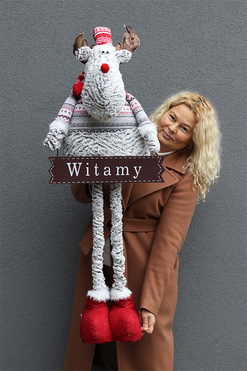 OD RĘKI Renifer Welcome To, laleczka zimowa stojąca, wys.122cm  