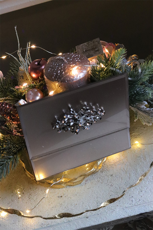 Pink Cristal Gossamer, świąteczny stroik w szkatułce