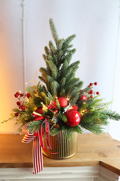 Dynastia, realistyczna choinka świąteczna z przybraniem LED, wys.60cm 