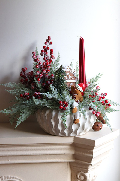 Słodki Domek, stroik świąteczny z piernikowym ludkiem