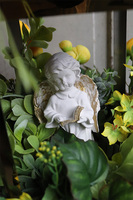 Angelo Yellow Garden, kompozycja nagrobna ze złotym lampionem, wys.65cm