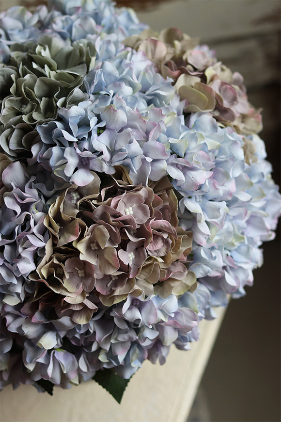 Miledy, hortensje w metalowym naczyniu, wym.40x36cm 