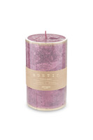 Rustic Patin, bordowa świeca walec, gruby