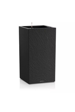 Canto Slatestone Kolumna, plastikowa donica z nawadnianiem, ciemny szary, wym.56x30cm