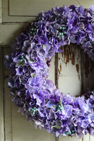 bogaty wianek z fioletowych hortensji, Betti, śr.60cm