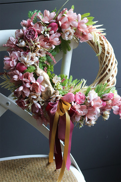 Zajączek, wielkanocny wianek dekoracyjny, rozp.43cm 