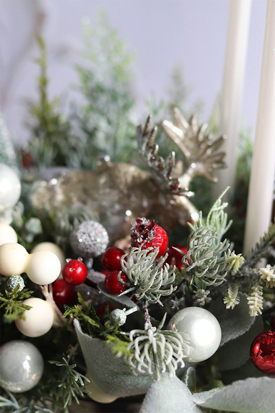 Piękna Zima, świąteczny stroik z łosiem i świecami