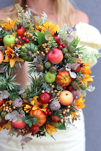 Kolorovo, jesienny wianek na drzwi, śr.35cm