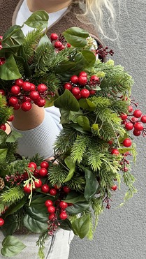 Naturalmente, świąteczny wianek na drzwi, śr.50cm