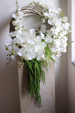 OD RĘKI Orchidiana, asymetryczny wianek dekoracyjny, rozp.60/105cm 