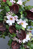 Anturium 3, komplet dekoracji nagrobnych, krzyż pamięci + bukiet