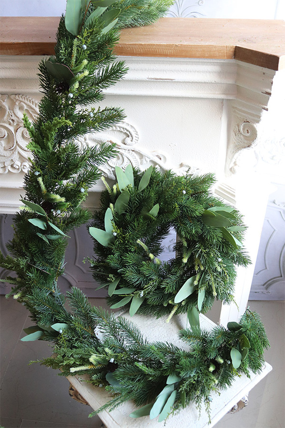  Naturalne Święta Lauric komplet świątecznych dekoracji girlanda i wianek