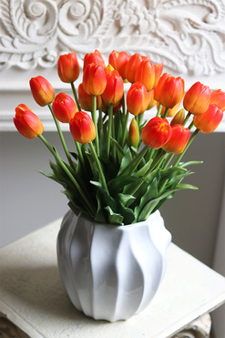 Sunset Dream, bukiet gumowych tulipanów w wazonie, wys.45cm