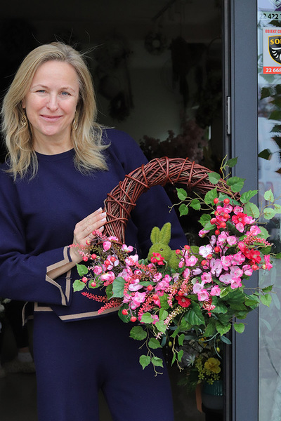 Zając Ogrodowy, wiosenny wianek z zajączkiem