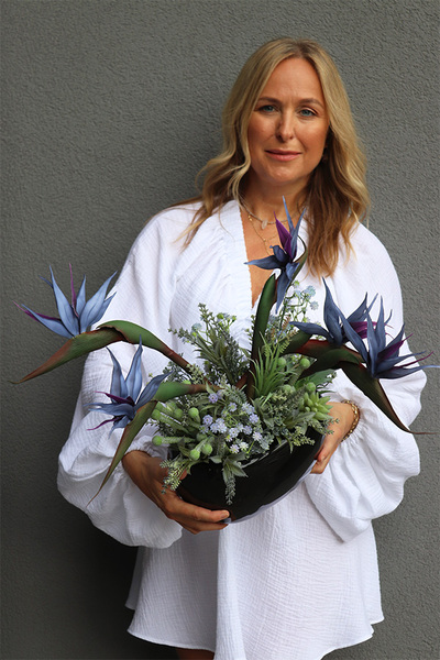 Strelicja Moonlight, egzotyczna kompozycja w donicy