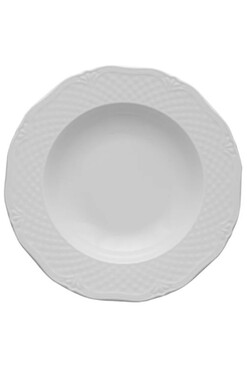 Frona, porcelanowy biały talerz głęboki, śr.22.5cm