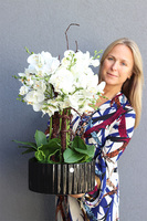 Nullina Black, sztuczny storczyk w czarnej misie