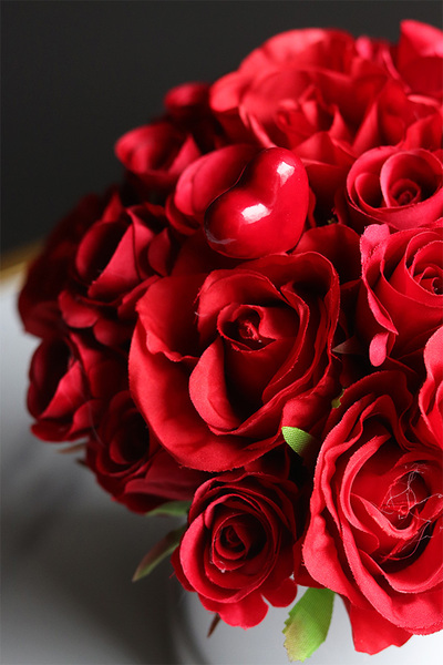 Walenty, różany flowerbox na walentynki