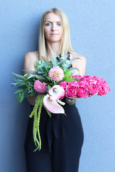 Różana Gwiazda, oryginalny wieniec nagrobny, dł.68cm