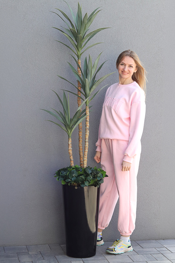 Jukatan Fiberglass, sztuczna roślina w czarnej donicy