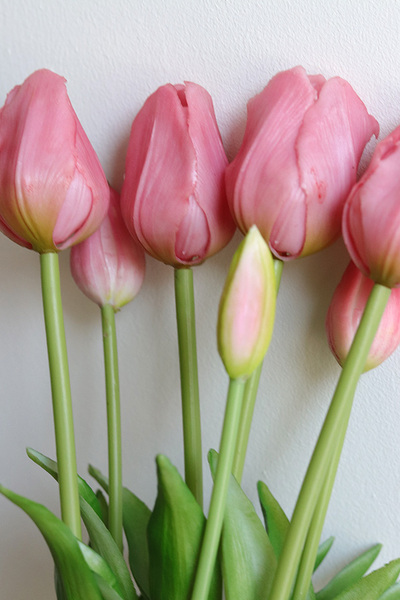 April Nova, bukiet tulipan silikonowy Różowy