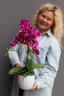 Fuksja Simple Glamour, sztuczny storczyk w donicy, wys.56cm