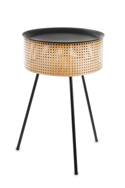 Matala C, metalowy stolik z koszem, wym.64x40x40cm