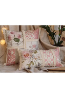 dekoracyjna poduszka - wałek patchwork Roses, róż, wym.50x25cm