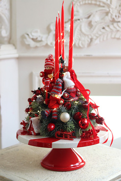 Lollypop Mini, adwentowy stroik LED na paterze, wys.45cm  