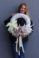 Piaskowa Wielkanoc, wielkanocny wianek z zającem	