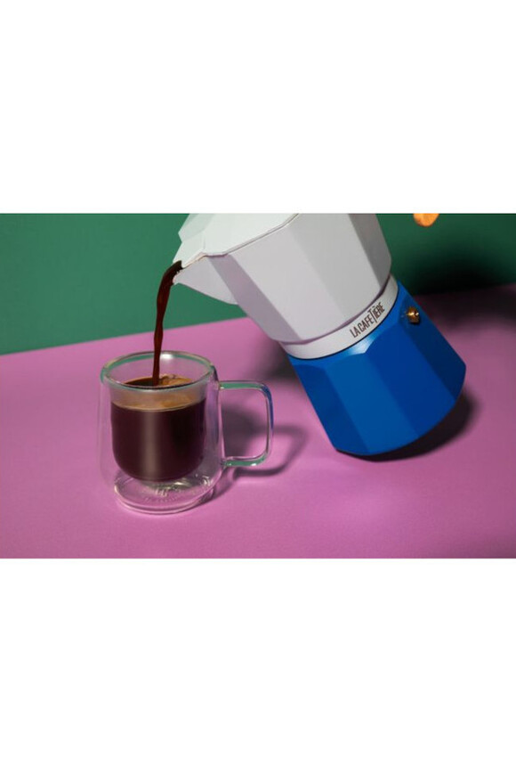 La Cafetière Venice, metalowa kawiarka, niebieska