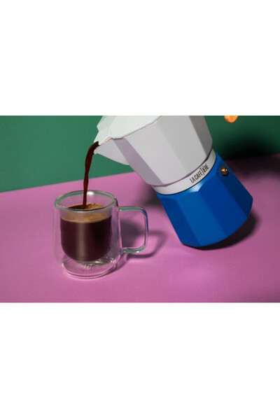 La Cafetière Venice, metalowa kawiarka, niebieska