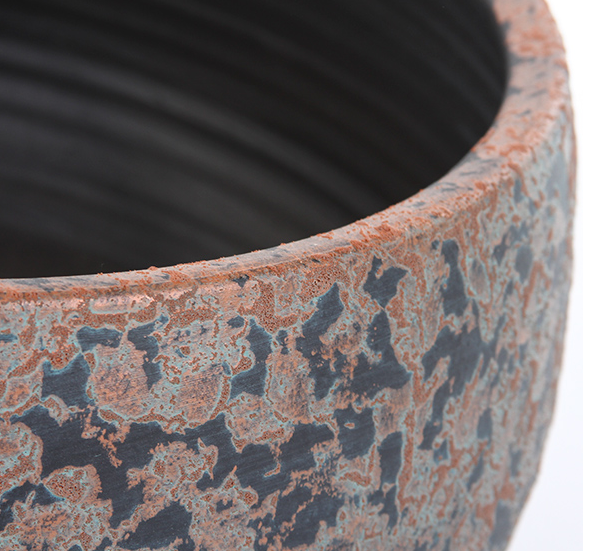 Clementino, okrągła osłonka / donica, kolor miedziany, wym.15x37cm