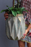 Mattea Gold Big, storczyk w metalowym naczyniu