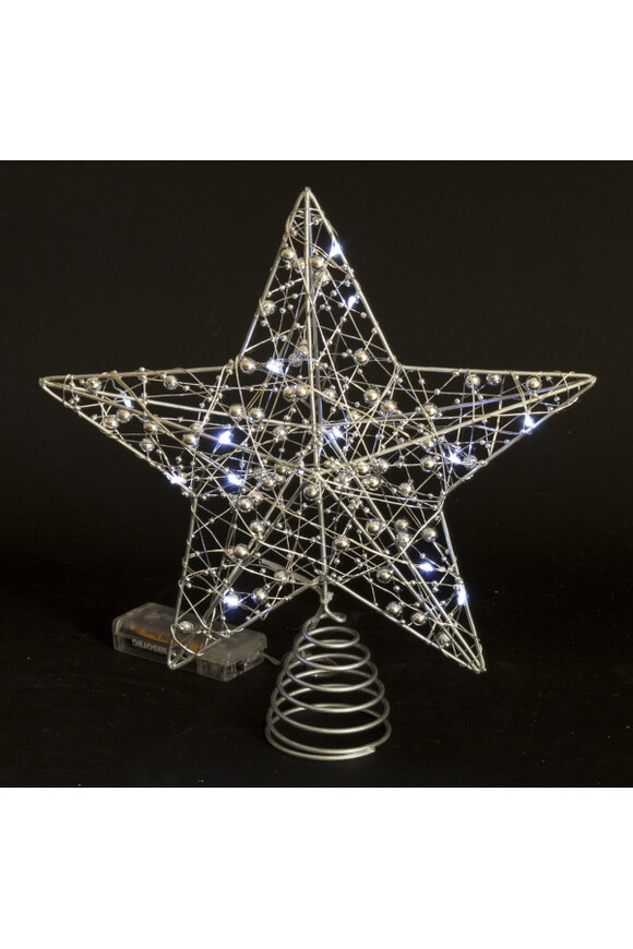 Christmas Star, dekoracja świąteczna gwiazdka LED, srebrna