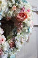 dekoracyjny wianek - serce kwiatowe, Matrima, wym.40x44cm 