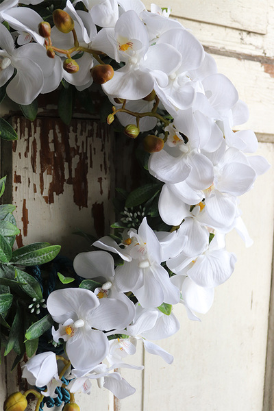 asymetryczny wianek z chwostem, Orchidelia Bielia, śr.42cm 