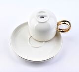 Novelty, porcelanowa filiżanka ze złotym rantem, poj.270ml