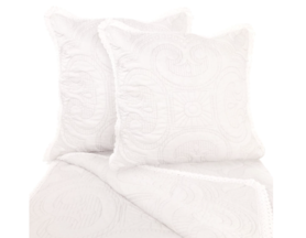 Edoardo, narzuta w kolorze białym w komplecie z poszewkami , wym.200x220cm+2szt.45x45cm