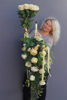 Rosalinda Roses, Rosalinda Roses Set, bukiet nagrobny do położenia, kremowy