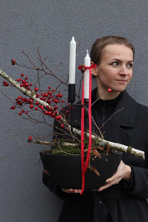 Winter Laos, stroik świąteczny zer świecami