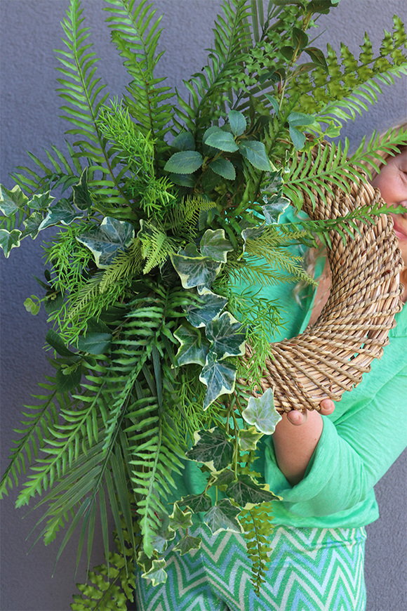 Paprocie 2, asymetryczny zielony wianek